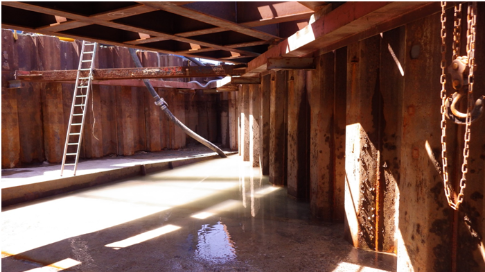 Cofferdam in place in Portland Harbour