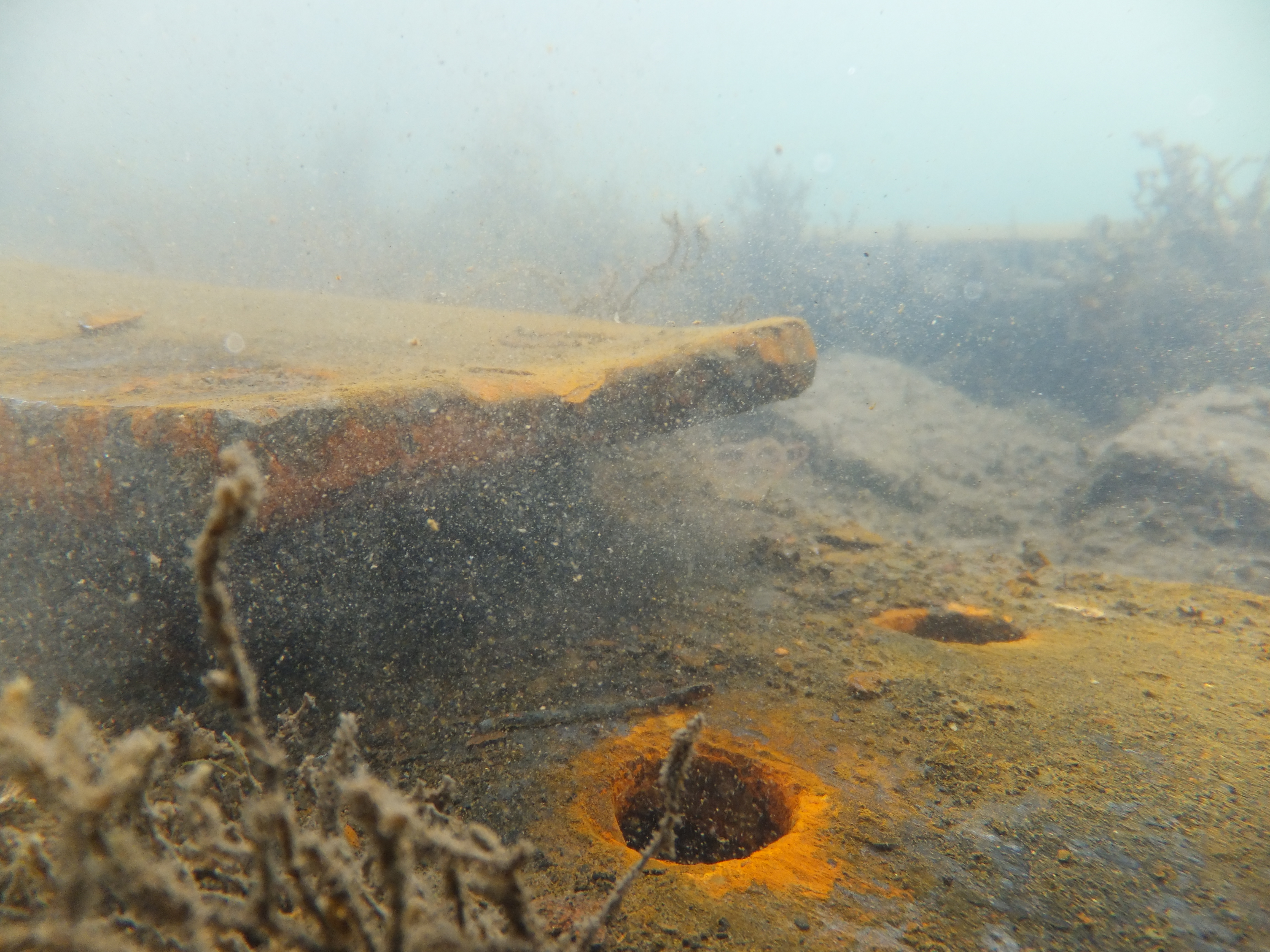 Damaged slipway rail