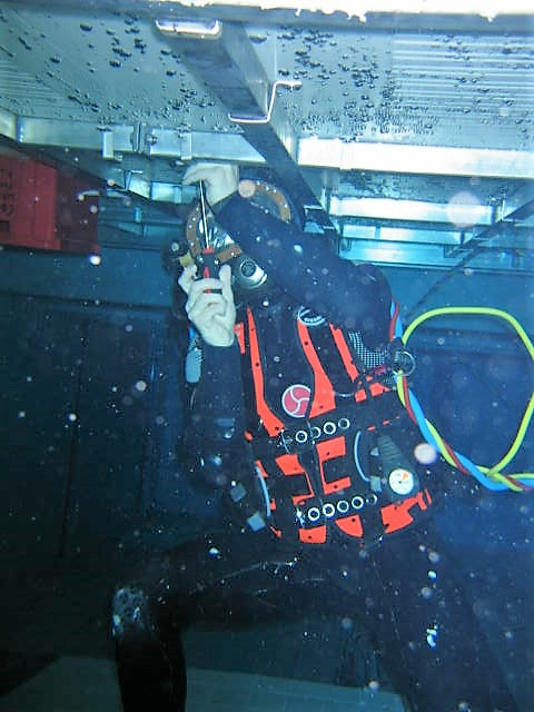 Diver under floor